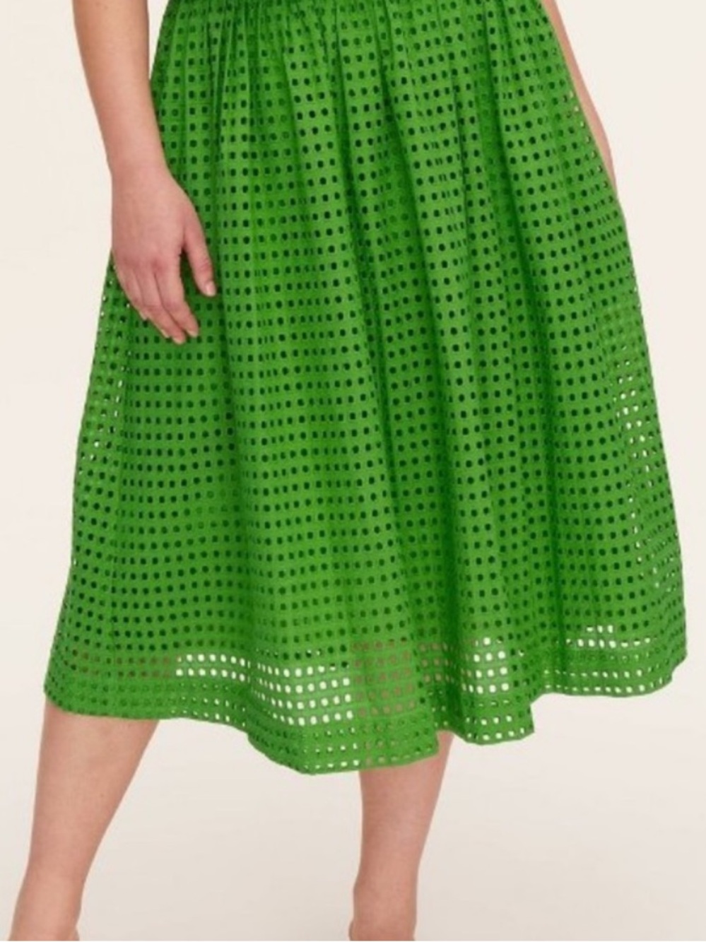 Kate Spade Green Eyelet Midi Skirt